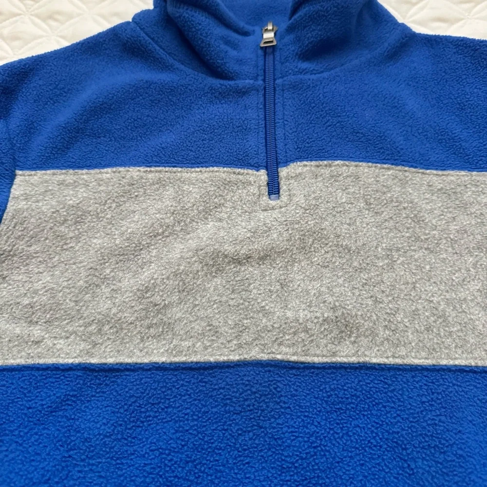 The Children's Place Blue Gray Stripe Quarter Zip Fleece Sweatshirt Size M